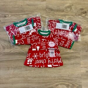 Set of 3 Doll Gowns with Festive Print